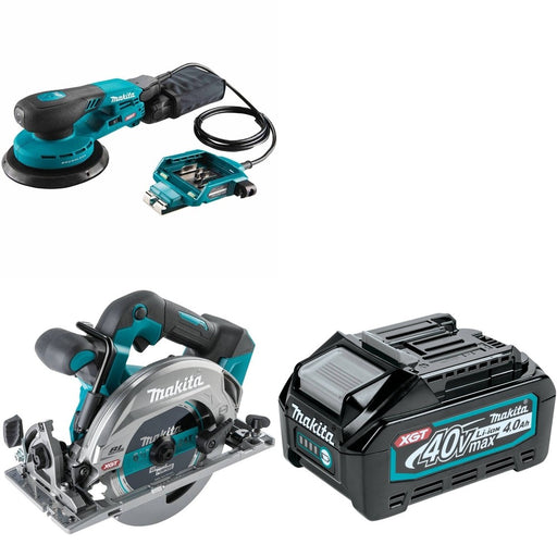 Makita GSH05Z Circular Saw W/ GOB01CZ Random Orbit Sander and FREE BL4040 Battery