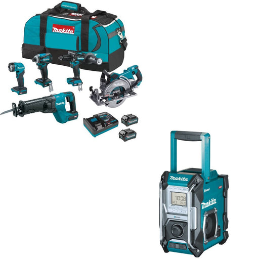 Makita GT500M 5-Pc Combo Kit W/ FREE GRM02 Job Site Radio
