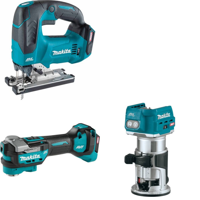 Makita GVJ02Z Jig Saw Kit W/ GMT01Z Multi-Tool and FREE GTR01Z Router