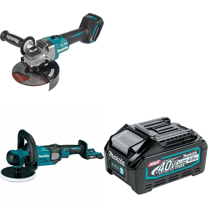 Makita GVP01Z Polisher W/ GAG07Z Angle Grinder and FREE BL4040 Battery