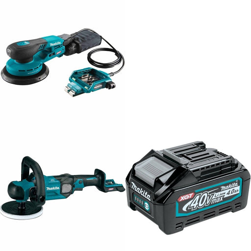 Makita GVP01Z Polisher W/ GOB01CZ Random Orbit Sander and FREE BL4040 Battery