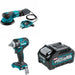 Makita GWT04Z Impact Wrench W/ GOB01CZ Random Orbit Sander and FREE BL4040 Battery