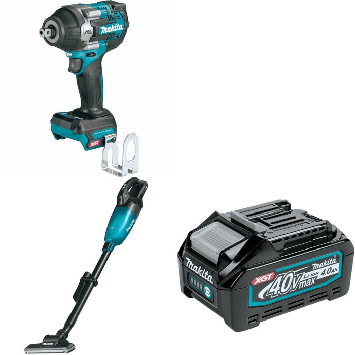 Makita GWT08Z Impact Wrench Kit W/ GLC01Z Vacuum and FREE BL4040 Battery