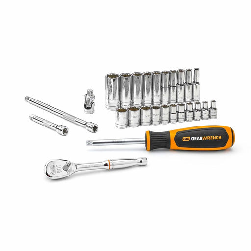 GearWrench 80313 26 Pc. 1/4" Drive 12 Point Standard SAE Mechanics Tool Set