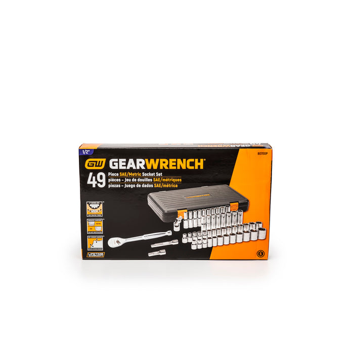 GearWrench 80700P 49 Pc. 1/2" Drive 6 Point 120XP Standard & Deep SAE/Metric Mechanics Tool Set - 7