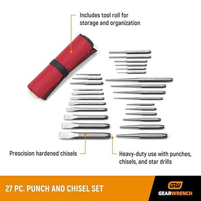 GearWrench 82306 27 Pc. Punch and Chisel Set - 2
