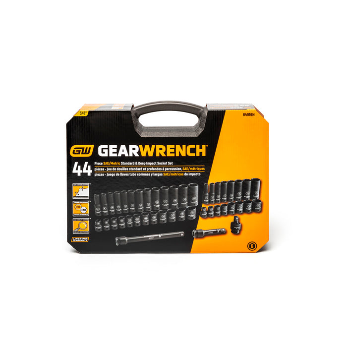 GearWrench 84916N 44 Pc. 3/8" Drive 6 Point Standard & Deep Impact SAE/Metric Socket Set - 7