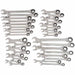 GearWrench 85034 34 Pc. 72-Tooth 12 Point Standard & Stubby Ratcheting Combination SAE/Metric Wrench Set