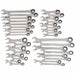 GearWrench 85034 34 Pc. 72-Tooth 12 Point Standard & Stubby Ratcheting Combination SAE/Metric Wrench Set