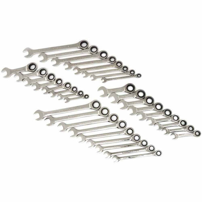 GearWrench 85034 34 Pc. 72-Tooth 12 Point Standard & Stubby Ratcheting Combination SAE/Metric Wrench Set - 2