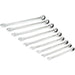 GearWrench 85898 9 Pc. 72-Tooth 12 Point XL X-Beam Ratcheting Combination SAE Wrench Set