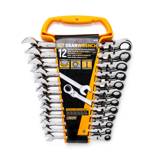 GearWrench 9901D 12 Pc. 72-Tooth 12 Point Flex Head Ratcheting Combination Metric Wrench Set - 2