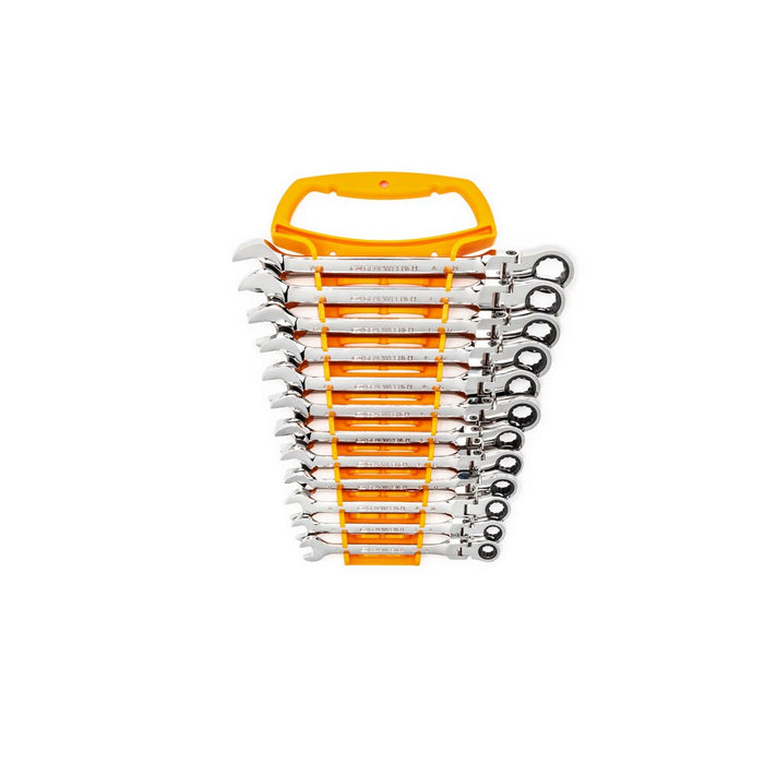 GearWrench 9901D 12 Pc. 72-Tooth 12 Point Flex Head Ratcheting Combination Metric Wrench Set - 3