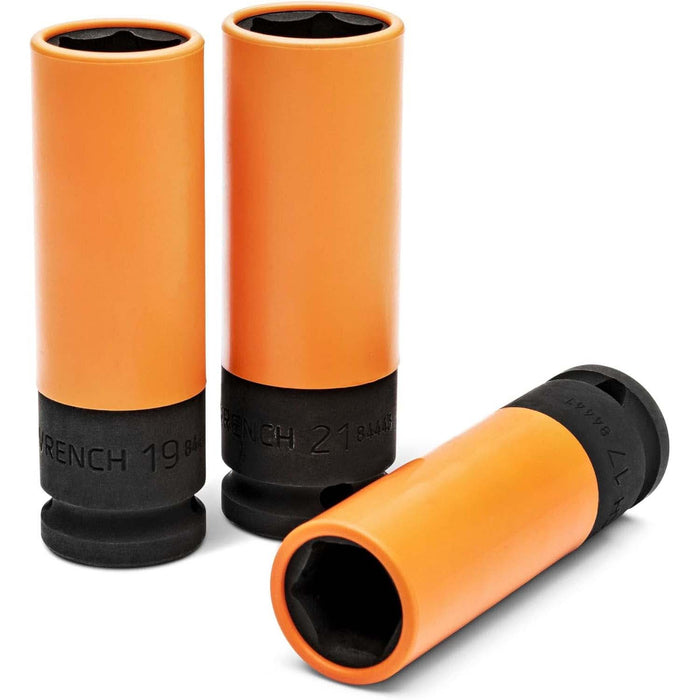 GearWrench 84946 3 Pc. 1/2" Drive High-Strength Wheel Protector Impact Metric Socket Set - 5