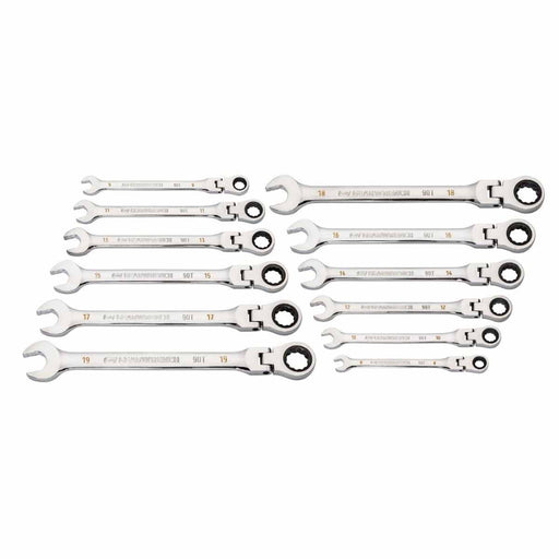 GearWrench 86727 12 Pc. 90-Tooth 12 Point Flex Head Ratcheting Combination Metric Wrench Set - 2