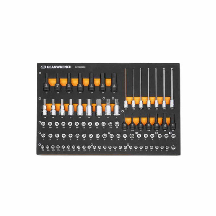 Gearwrench GWMSBSKCBSAE 88 Piece 1/4”, 3/8”, 1/2” Drive SAE Bit Socket Set in Foam Storage Tray