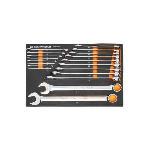 Gearwrench GWMSCWL12SAE 19 Piece 12 Point Long Pattern Combination SAE Wrench Set