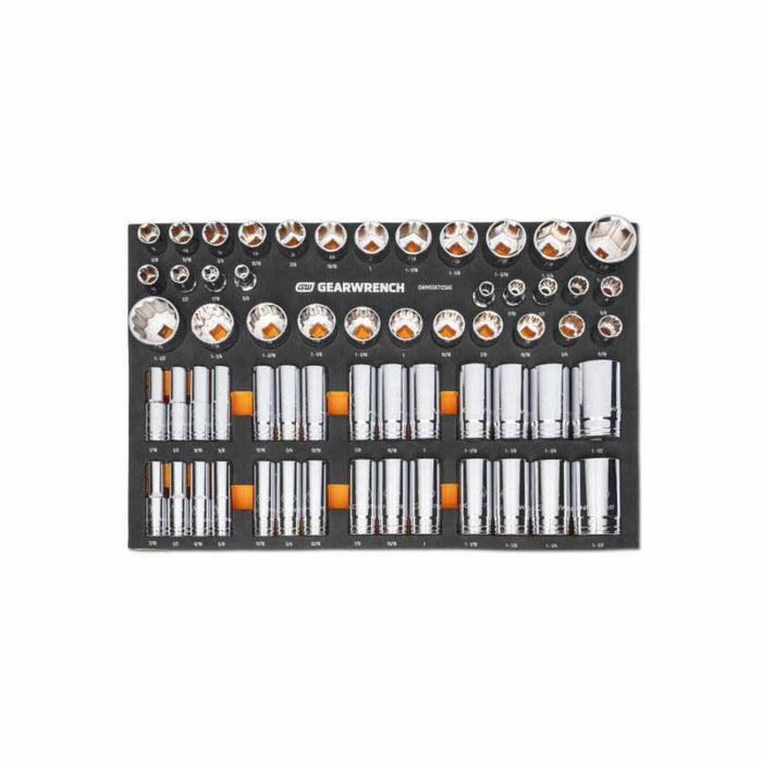 Gearwrench GWMSSKT12SAE 60 Piece 1/2” Drive Master SAE Socket Set in Foam Storage Tray