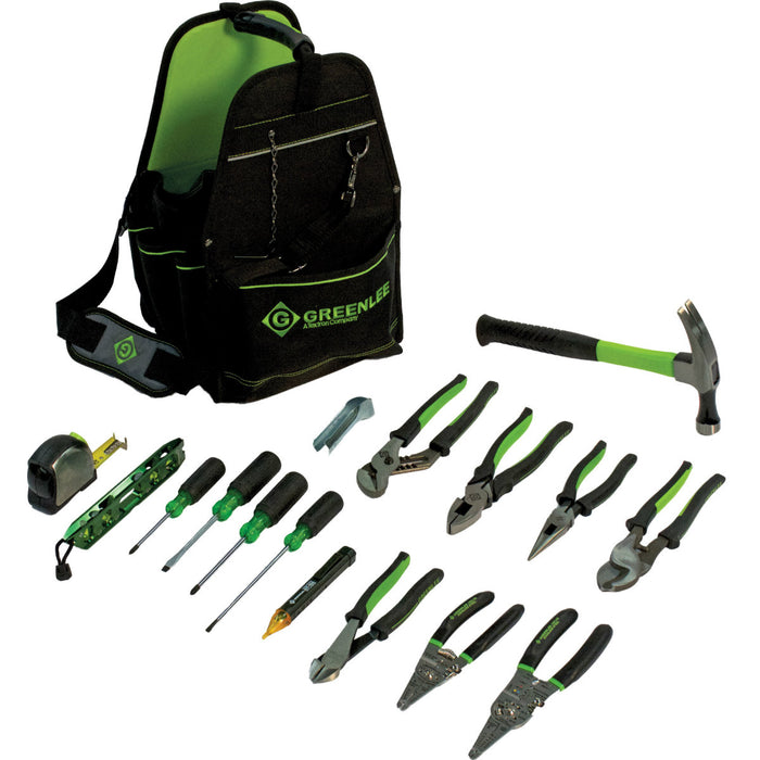 Greenlee 0159-17ELEC 17 Piece 11" Open Tool Carrier Kit