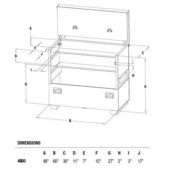 Greenlee 4860 Flat-top box chest for jobsite storage - 2