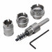 Greenlee 655 Quick Change Stainless Steel Hole Cutter Kit (7/8", 1-1/8", 1-3/8") - 6