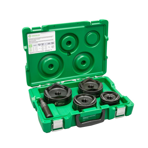 Greenlee 7304 2-1/2" - 4" Conduit Size Standard Round Knockout Punch Kit - 2