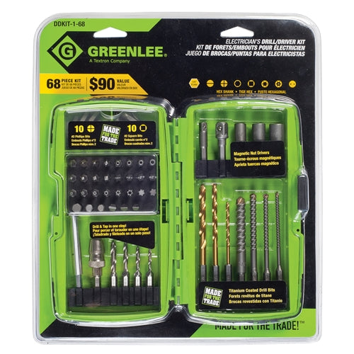 Greenlee DDKIT-1-68 68 Piece Electrician's Drill/Driver Kit