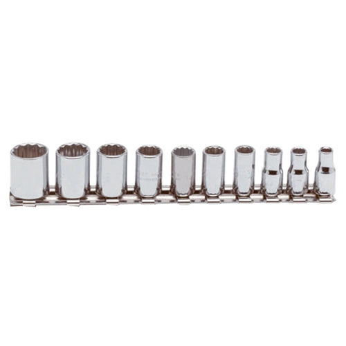 Proto J47104 1/4 Drive 10 Pc. Socket Set - 12 Point