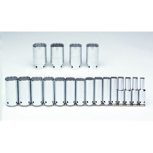 Proto J54105-TT Tether-Ready 1/2" Drive 19 Piece Deep Socket Set - 12 Point