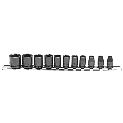 Proto J69106 1/4" DRIVE 11 PIECE IMPACT SOCKET SET - 6 POINT