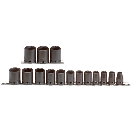 Proto J74104 1/2" DRIVE 15 PIECE IMPACT SOCKET SET - 6 POINT