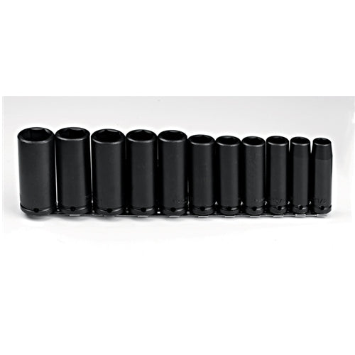 Proto J74112 1/2" DRIVE 11 PIECE DEEP IMPACT SOCKET SET - 6 POINT