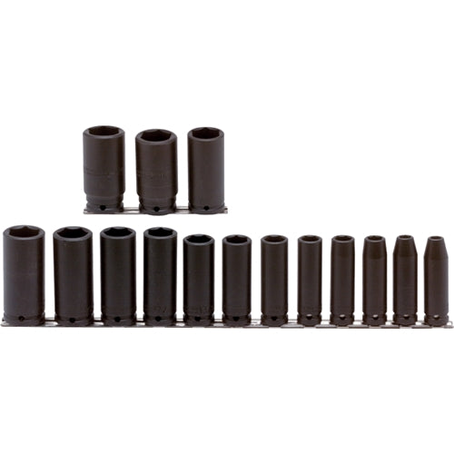 Proto J74114 1/2" DRIVE 15 PIECE DEEP IMPACT SOCKET SET - 6 POINT