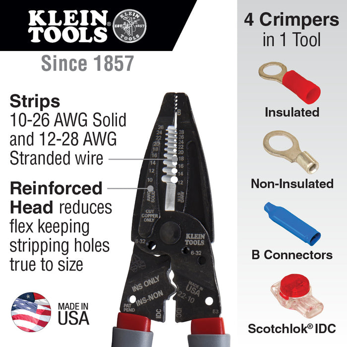 Klein 1019 Klein-Kurve Wire Stripper/Crimper Multi-Tool - 4