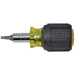 Klein Tools 32562 Multi-Bit Screwdriver / Nut Driver, 6-in-1, Stubby, Ph, Sl, Sq Bits