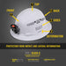 Klein 60407RL Hard Hat, Full Brim White w/Rechargeable Headlamp - 9