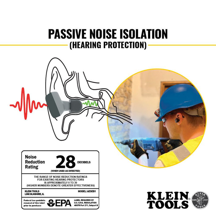 Klein AESEB1 Bluetooth Jobsite Earbuds - 9