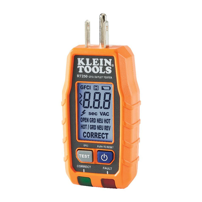 Klein RT250 GFCI Receptacle Tester with LCD - 3