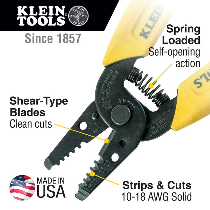 Klein 11045 Wire Stripper/Cutter (10-18 AWG Solid) - 5