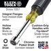 Klein Tools 630-1/2 1/2" Nut Driver, 3" Shaft, Cushion-Grip - 5