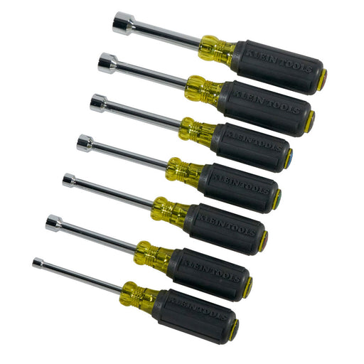 Klein Tools 631 Nut Driver Set 3" Shafts, Cushion Grip, 7-Piece - 2