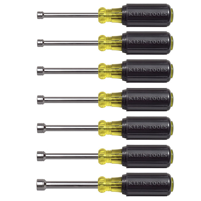 Klein 65160 Metric Nut Driver Set, 3" Shafts, 7-Piece