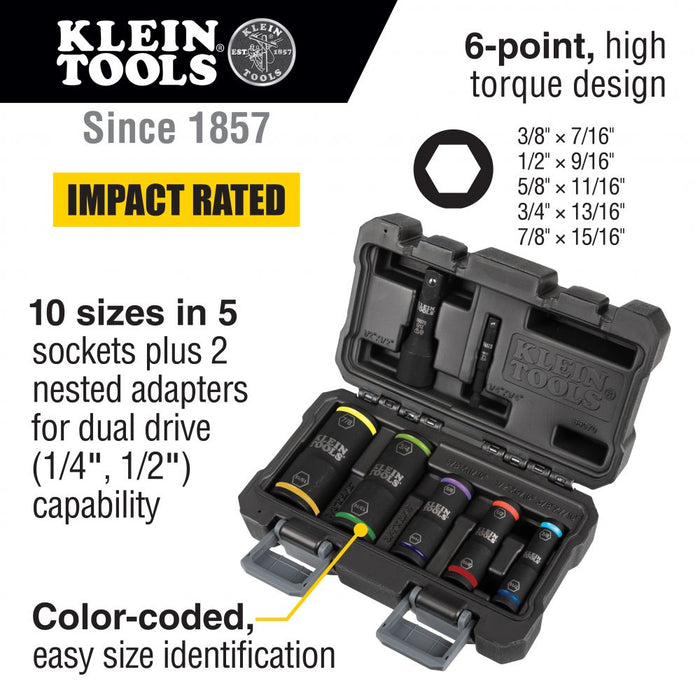 Klein 66070 Flip Impact Socket Set, 7-Piece - 2