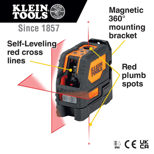 Klein 93LCLS Laser Level, Self-Leveling Cross-Line Level with Plumb Spot - 2