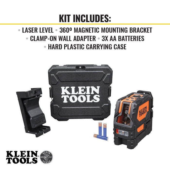 Klein 93LCLS Laser Level, Self-Leveling Cross-Line Level with Plumb Spot - 4