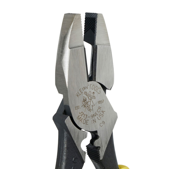 Klein Tools J213-9NECR Journeyman Pliers Connector Crimp Side Cut 9" - 3