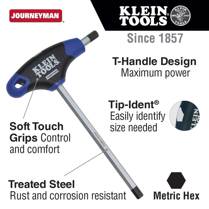 Klein Tools JTH68M Journeyman T-Handle Set, Metric, 6", 8-Piece - 2