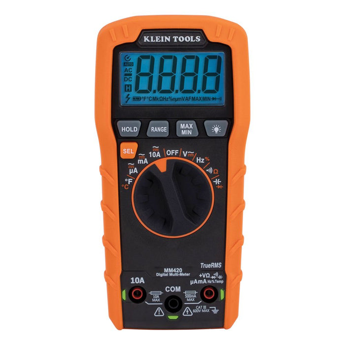 Klein MM420 Digital Multimeter, TRMS Auto-Ranging, 600V, Temp - 2