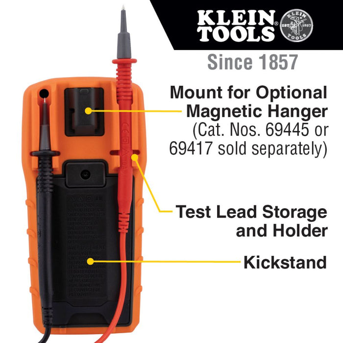 Klein MM420 Digital Multimeter, TRMS Auto-Ranging, 600V, Temp - 7