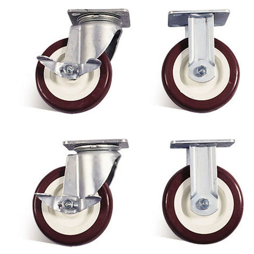 Knaack 516 6" Non-Marking Polyurethane Caster Set with Brakes (4 Pack)